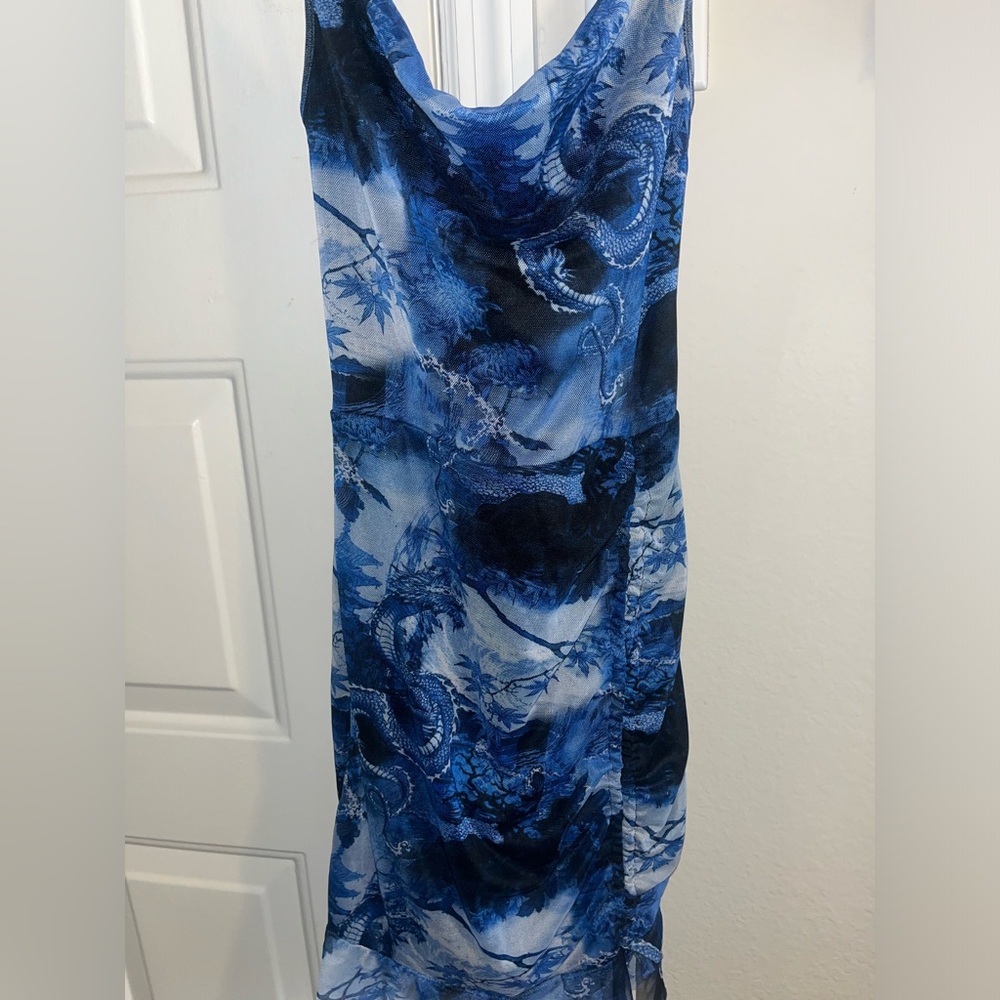 Dragon, date night, side tie, adjustable, scoop neck, tank top
